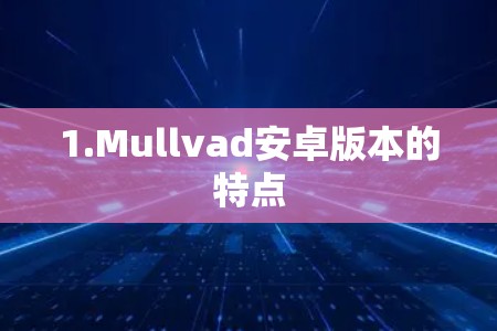 1.Mullvad安卓版本的特点 1.Mullvad安卓版本的特点